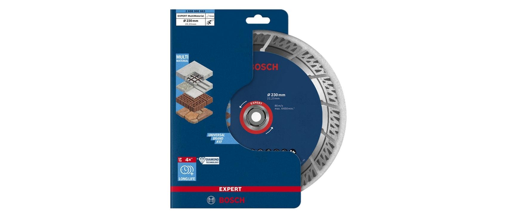 Bosch EXPERT MultiMaterial Diamanttrennscheibe 230 × 22,2 mm Diamant – für Mauerwerk & Beton