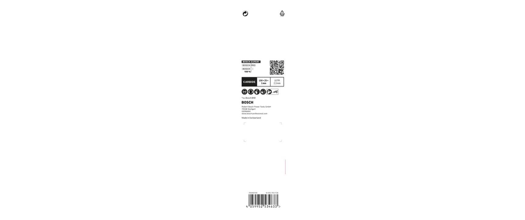 Bosch EXPERT Säbelsägeblatt 150 × 2,5 mm Hartmetall – für Metall – 1 Stk
