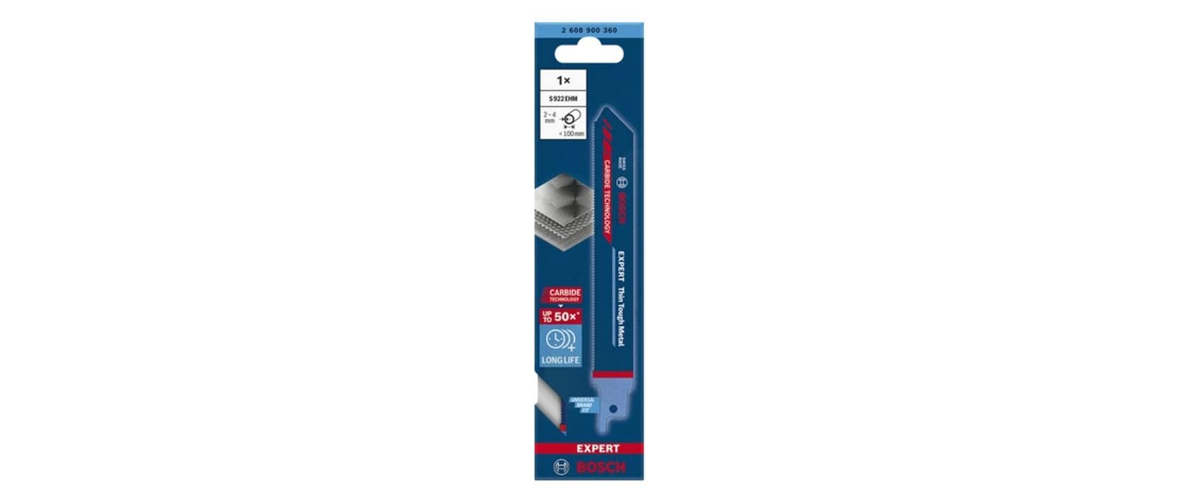 Bosch EXPERT Thin Tough Metal S 922 EHM Säbelsägeblatt 150 mm, 1,4 mm Hartmetall – für Edelstahlblech (dünn) –