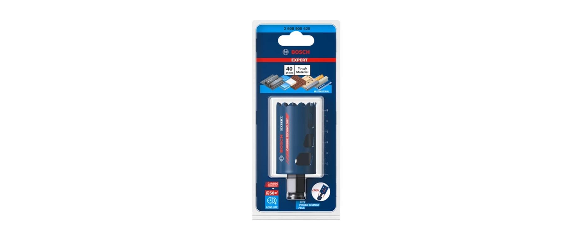 Bosch Professional – Lochsäge, Tough Material, EXPERT, 40 mm × 60 mm, blau, rot