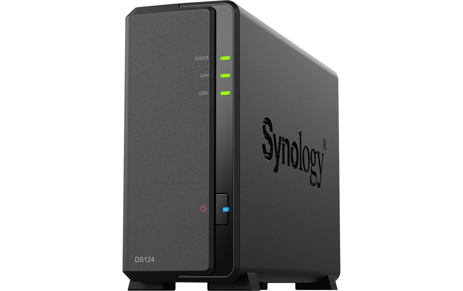 Synology DS124 – 1-Bay Desktop NAS – Realtek RTD1619B, 1 GB RAM, 1GbE, DSM, 2 TB HDD vorinstalliert