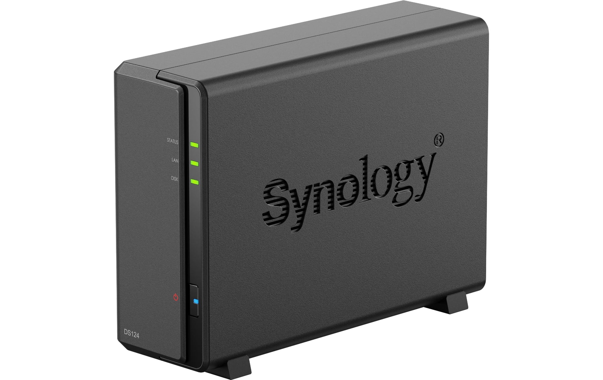 Synology DS124 – 1-Bay Desktop NAS – Realtek RTD1619B, 1 GB RAM, 1GbE, DSM, 2 TB HDD vorinstalliert
