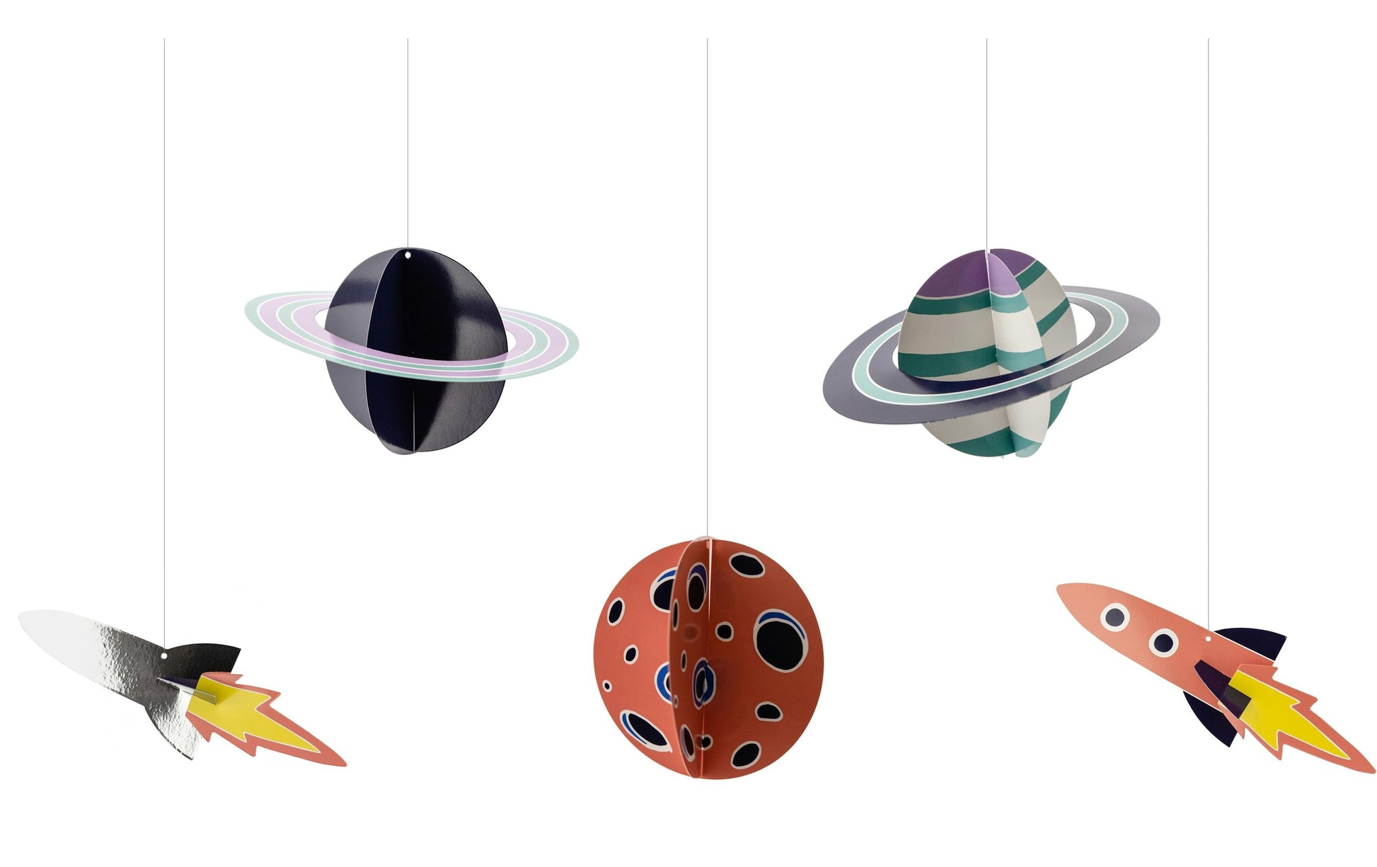 PartyDeco Hängedekoration Kosmos – Mehrfarbig – Papier – 5 Stk
