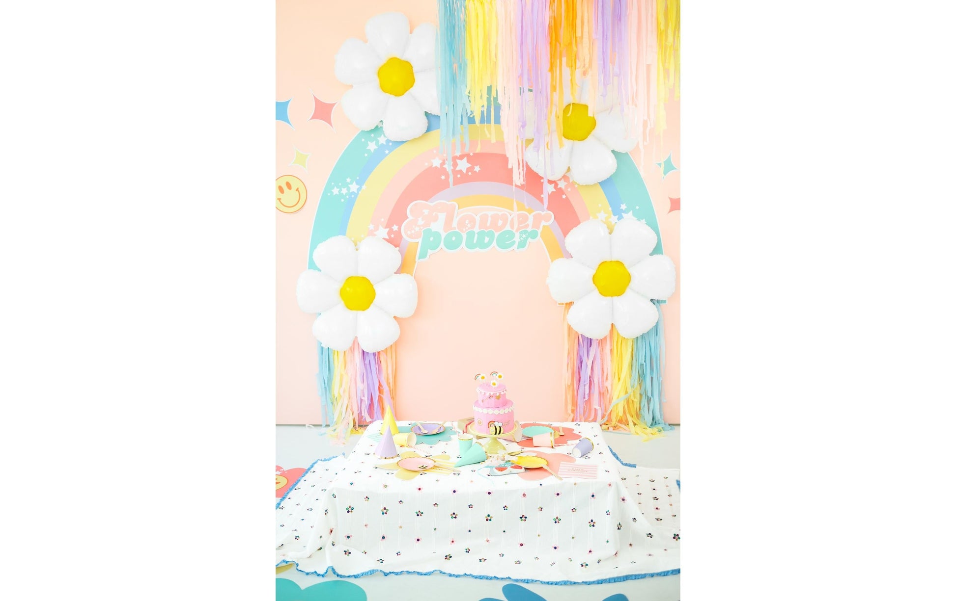 PartyDeco Folienballon Gänseblümchen – Gelb – 97 × 103 cm – 1 Stk