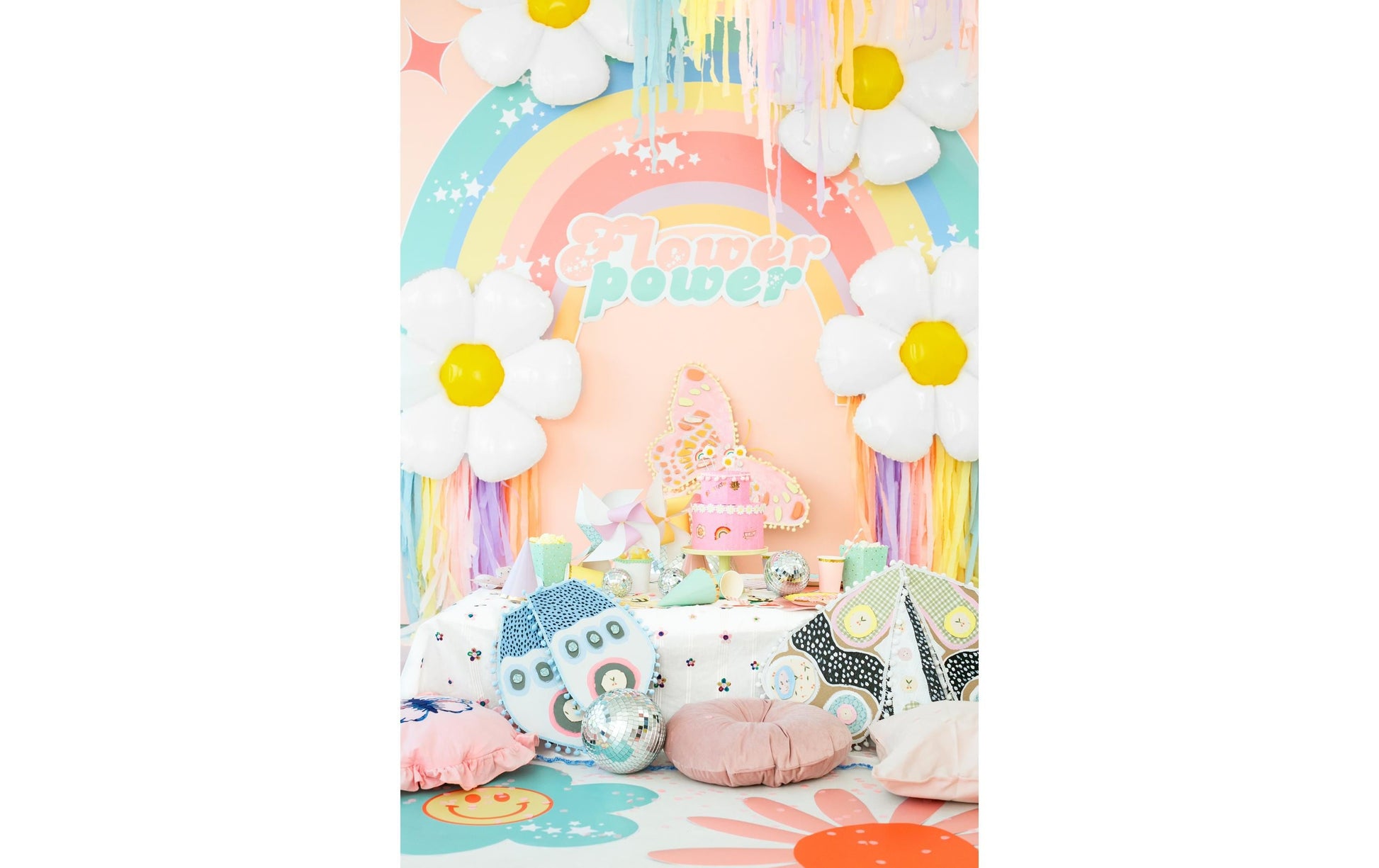 PartyDeco Folienballon Gänseblümchen – Gelb – 97 × 103 cm – 1 Stk