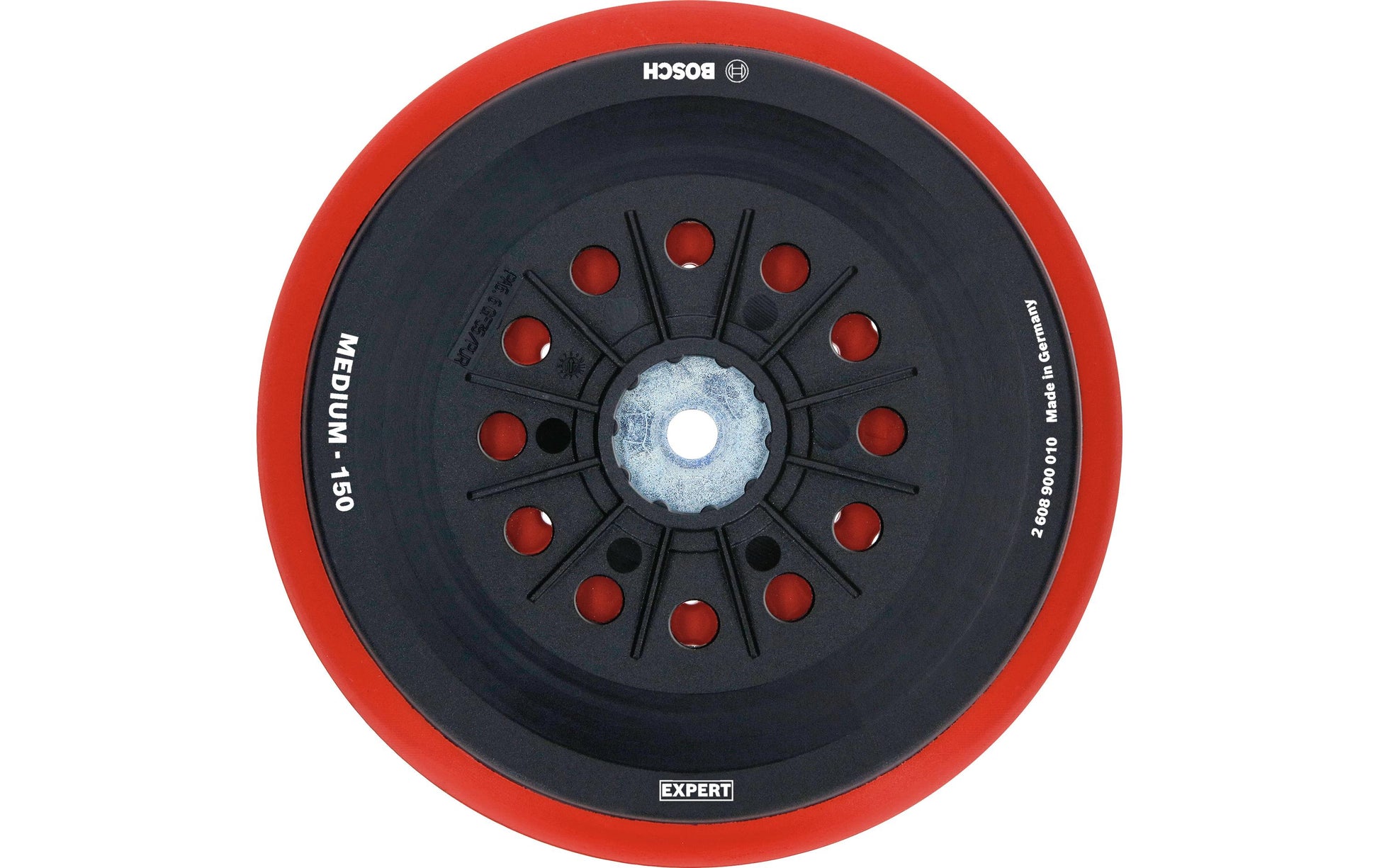 Bosch Stützteller, 150 mm, schwarz, rot
