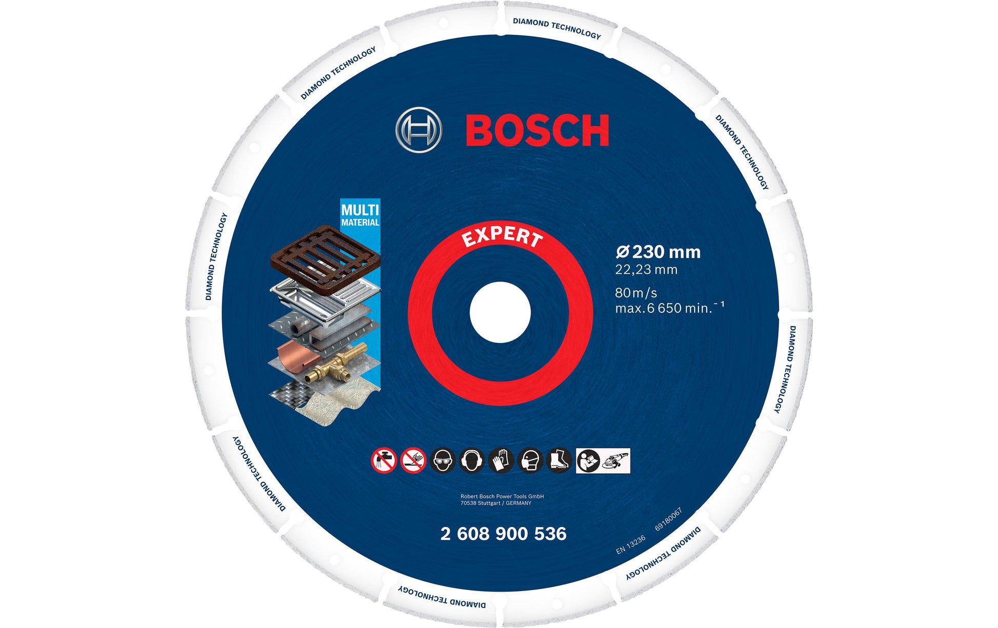 Bosch Trennscheibe, EXPERT Diamond, 230 mm × 22 mm, blau