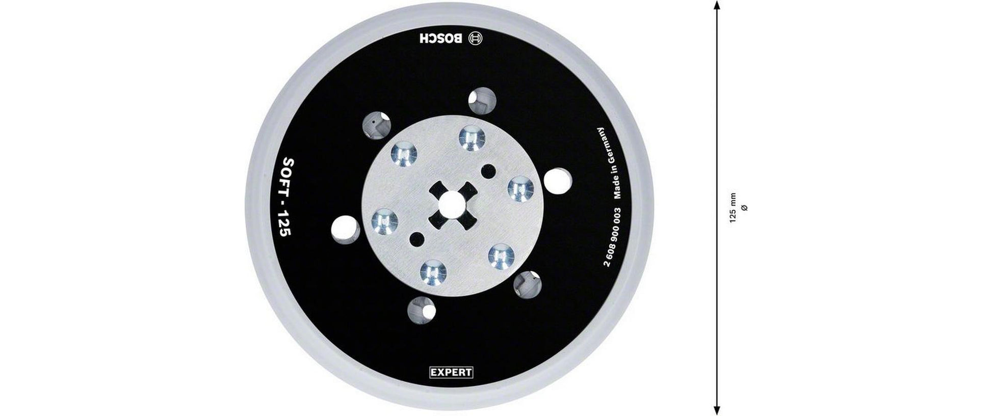 Bosch Stützteller, 125 mm, schwarz, grau