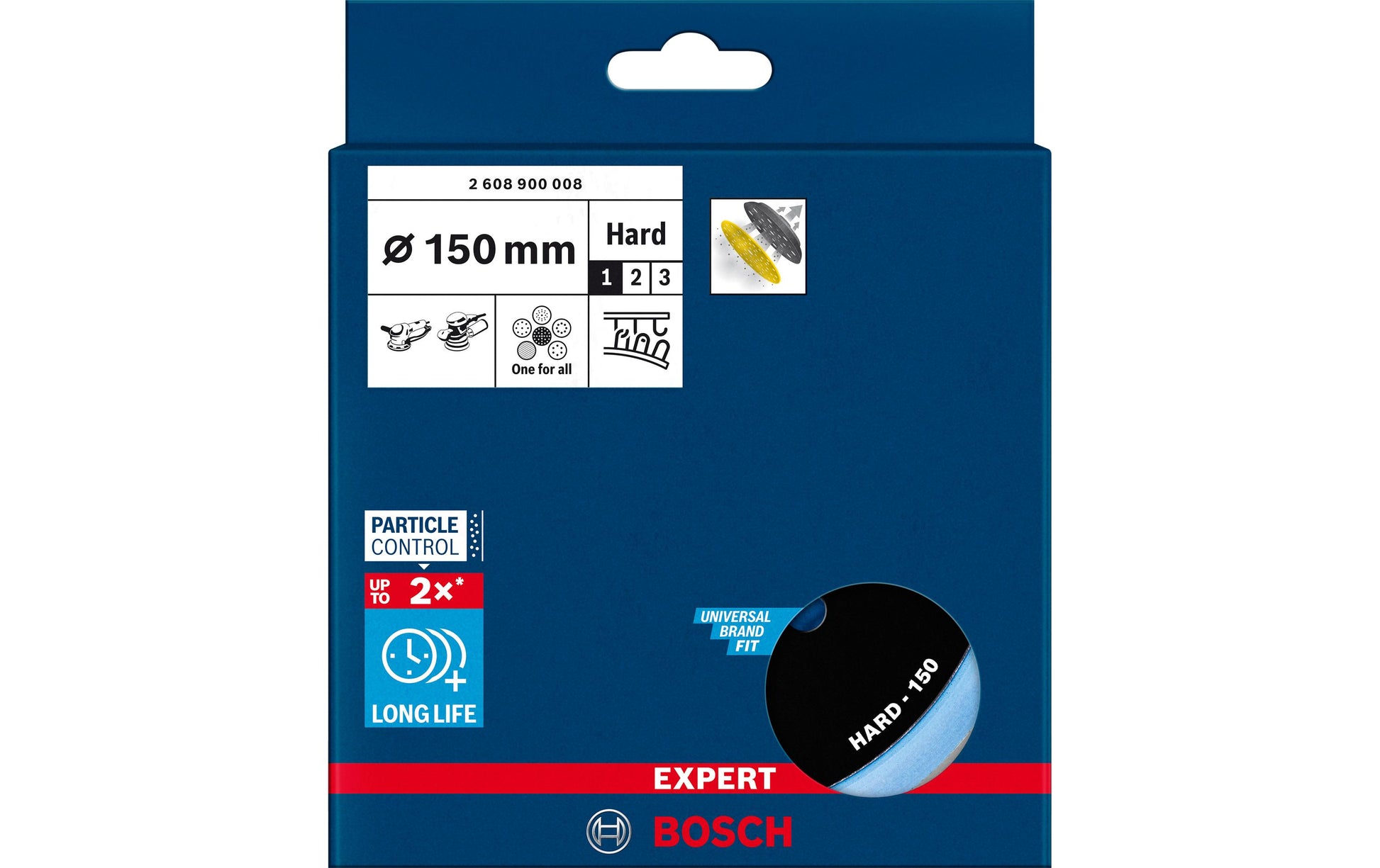 Bosch Stützteller, Multihole, EXPERT, 150 mm, schwarz, blau