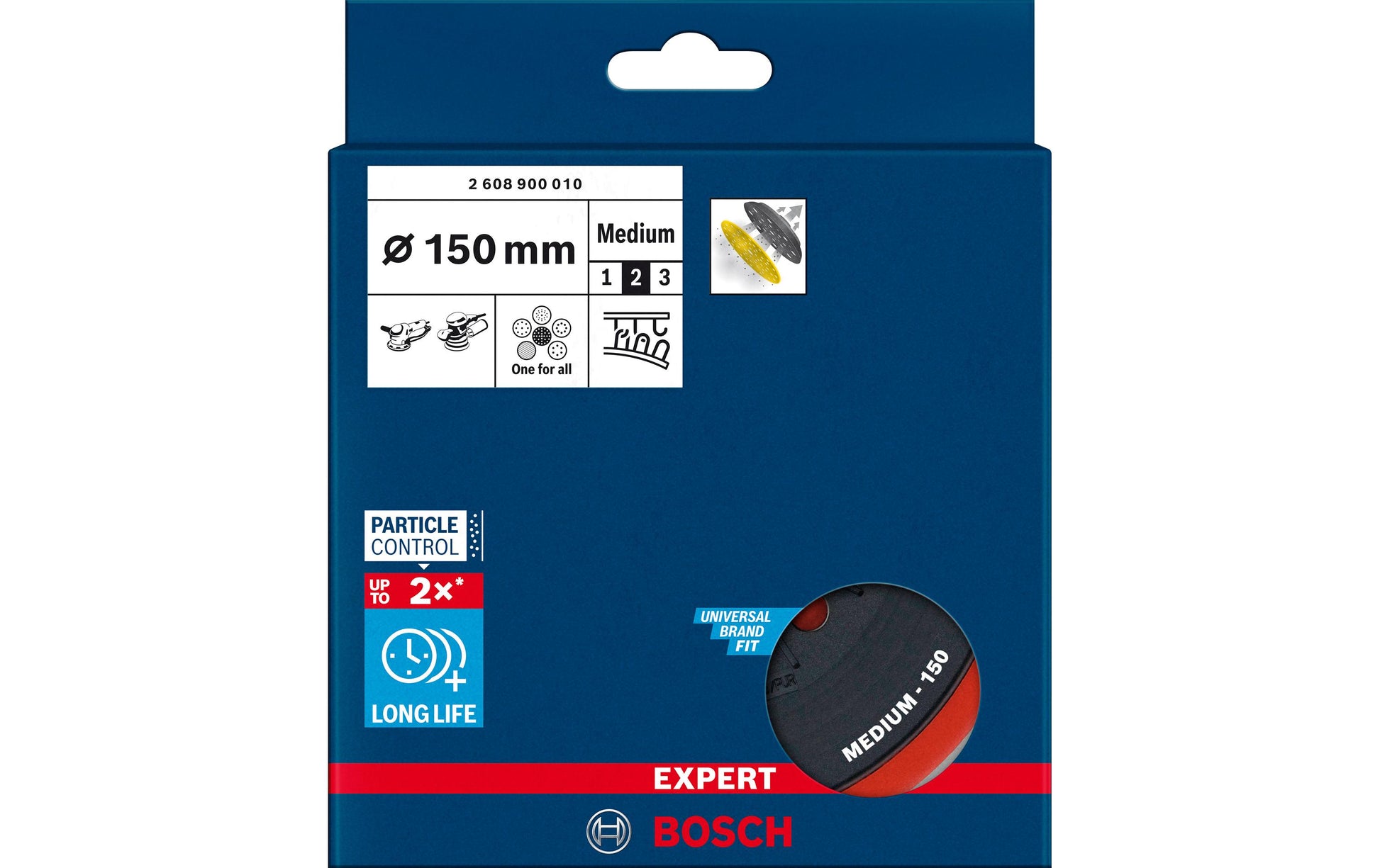 Bosch Stützteller, 150 mm, schwarz, rot