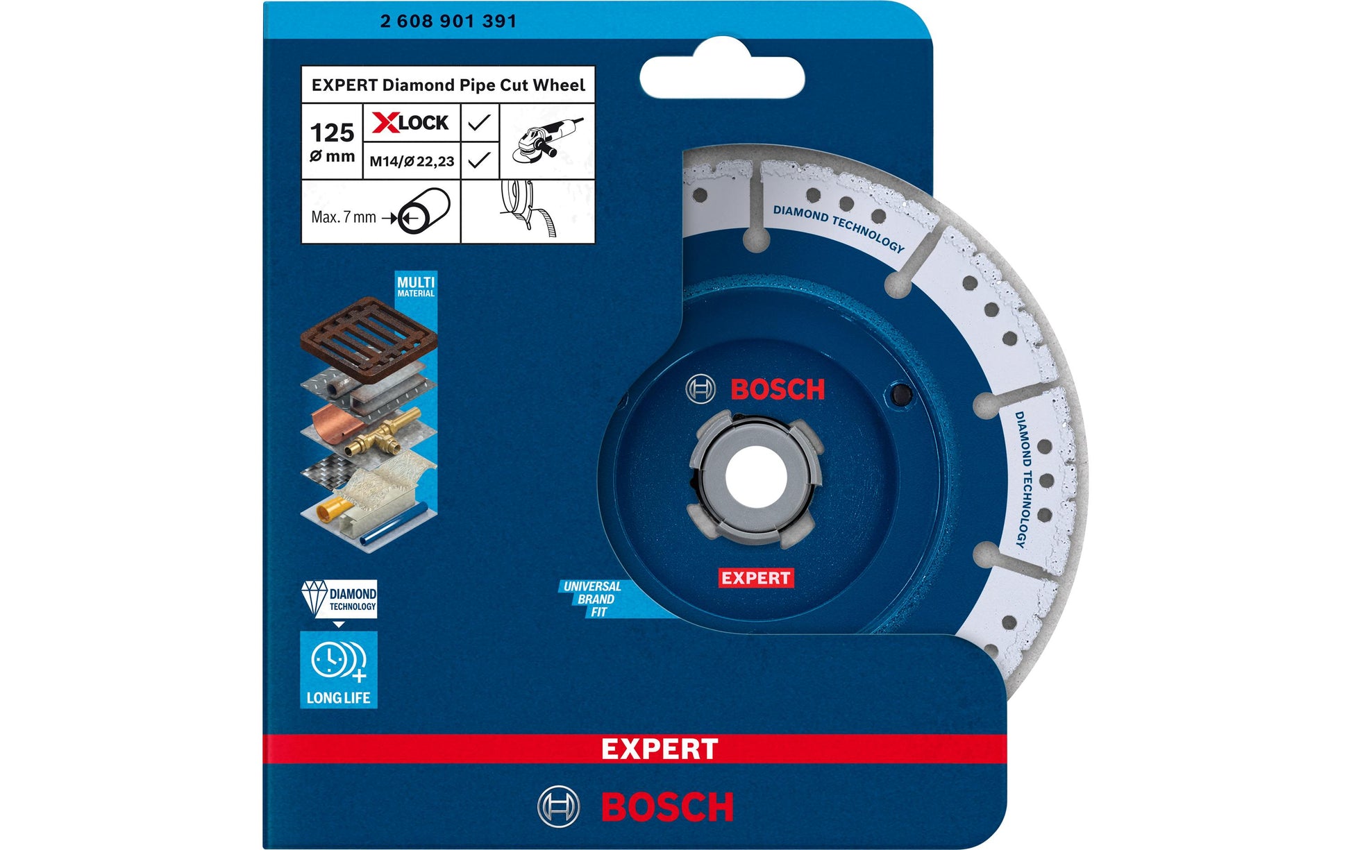 Bosch Diamanttrennscheibe, EXPERT, 125 mm, blau, grau