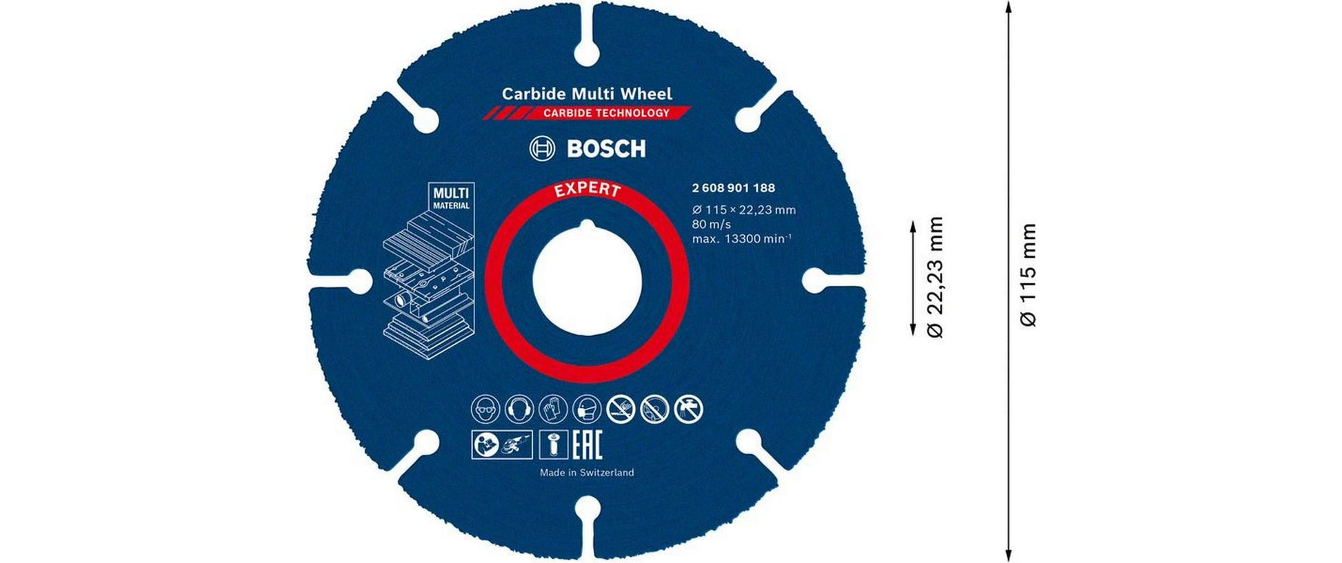 Bosch Trennscheibe, Carbide Multi Wheel, EXPERT, 115 mm, blau