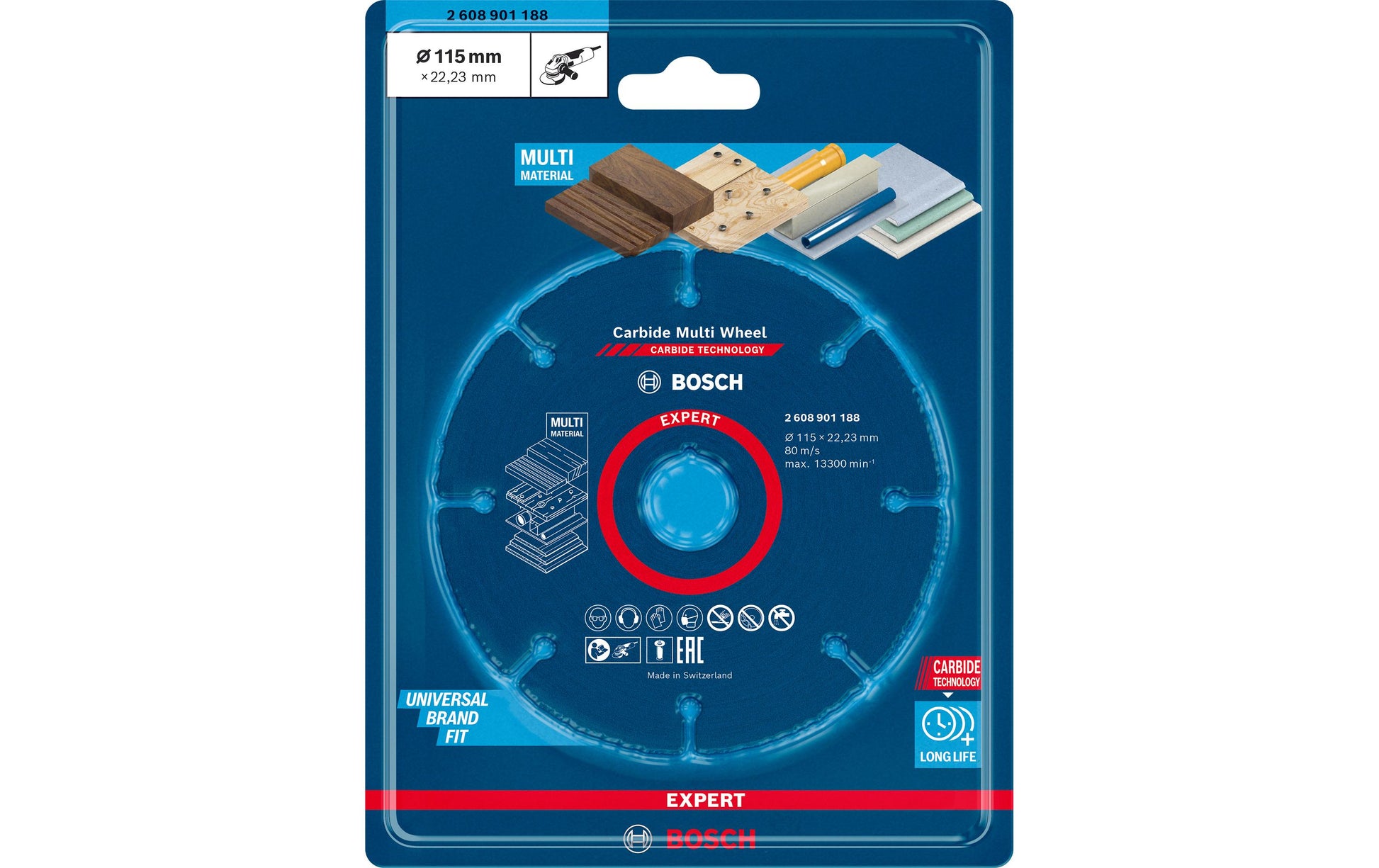 Bosch Trennscheibe, Carbide Multi Wheel, EXPERT, 115 mm, blau