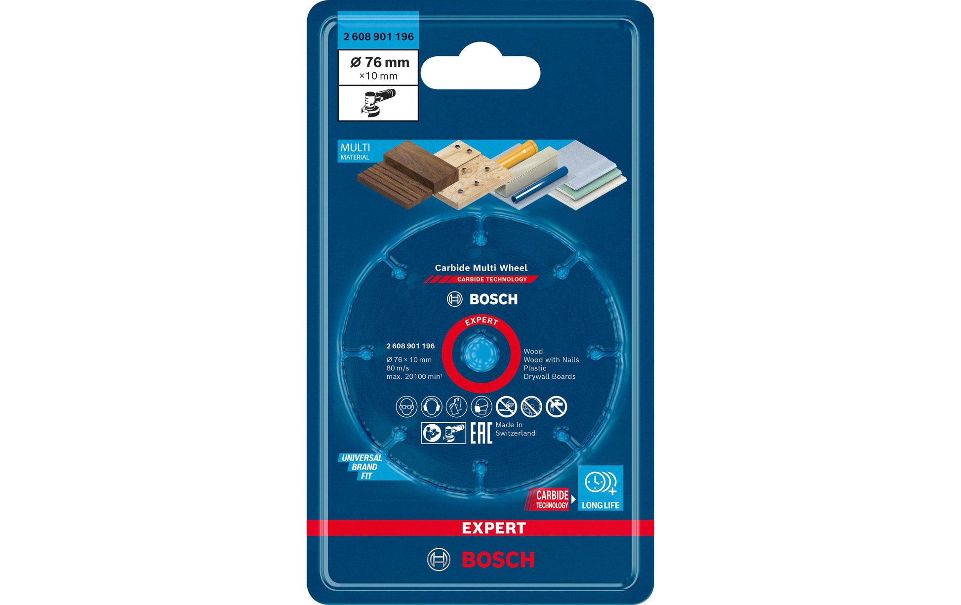 Bosch EXPERT Trennscheibe 76 × 10 mm Hartmetall – für Kunststoff, Holz – 1 Stk