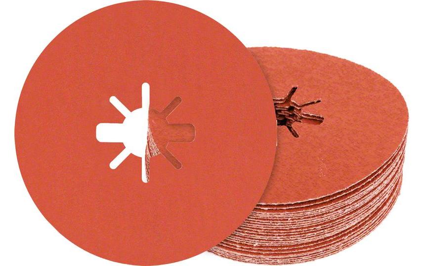 Bosch Fiberschleifscheibe, EXPERT R782 X-LOCK, 125 mm × 22,2 mm, orange, 25 Stk.