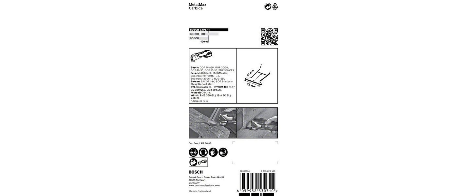 Bosch Sägeblatt 50 × 32 mm Hartmetall – für Metall – 1 Stk – für Bosch