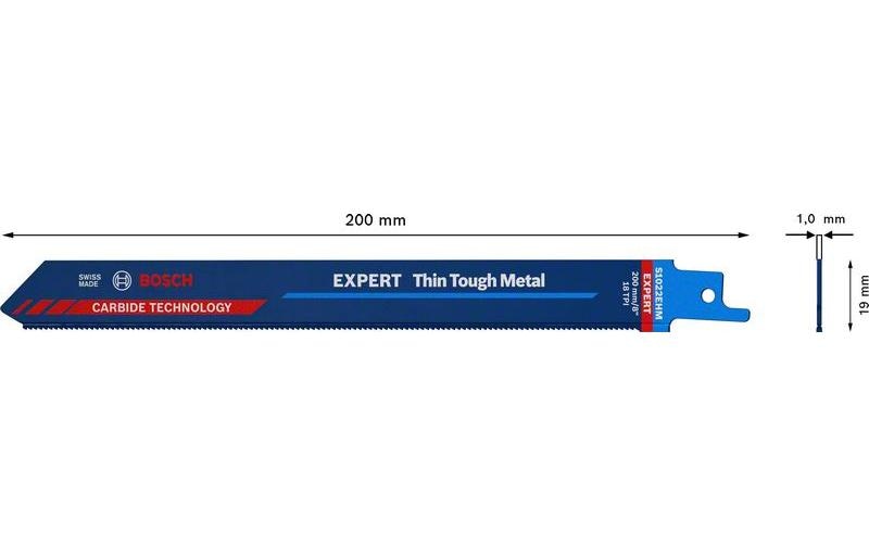 Bosch Säbelsägeblatt, EXPERT Thin Tough Metal, S 1022 EHM, 150 mm, blau