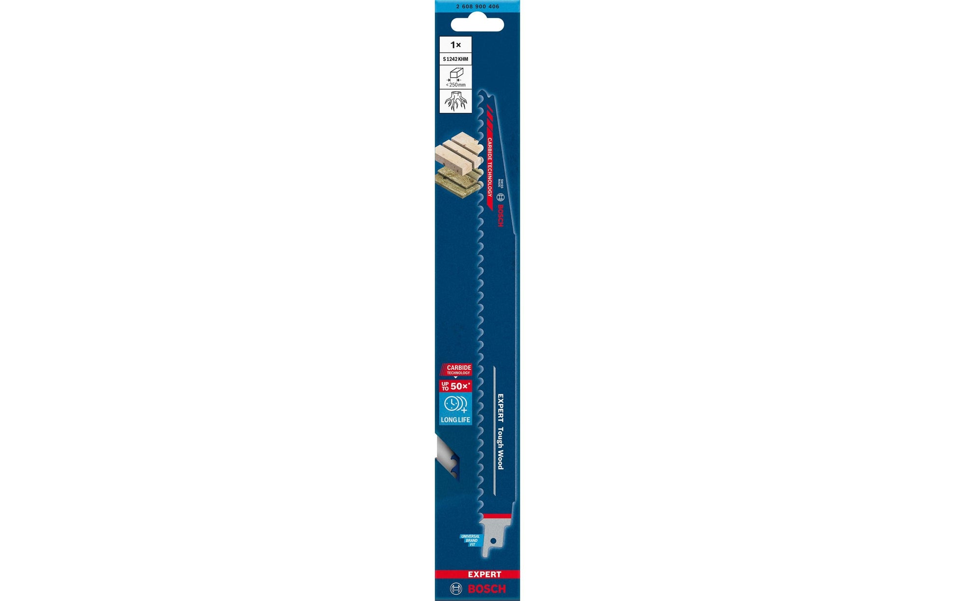 Bosch EXPERT Tough Wood Stichsägeblatt 300 × 8 mm Hartmetall – für Holz