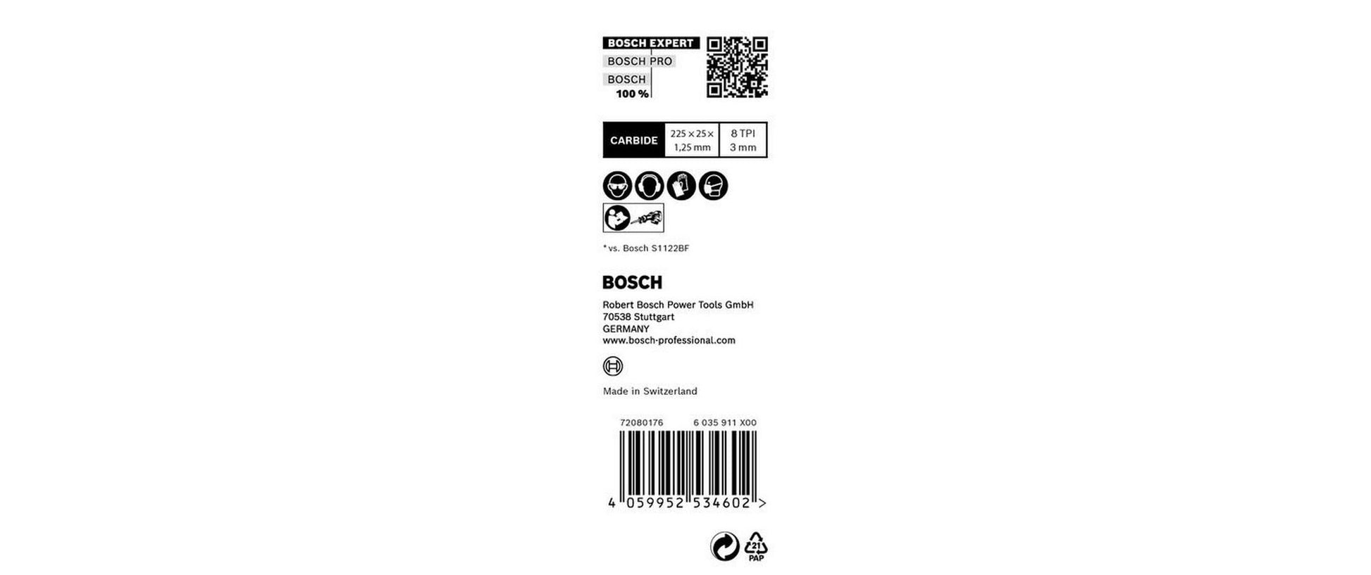 Bosch Professional – Säbelsägeblatt, EXPERT Thick Tough Metal, S 1155 CHC, 225 mm, 10 Stk.
