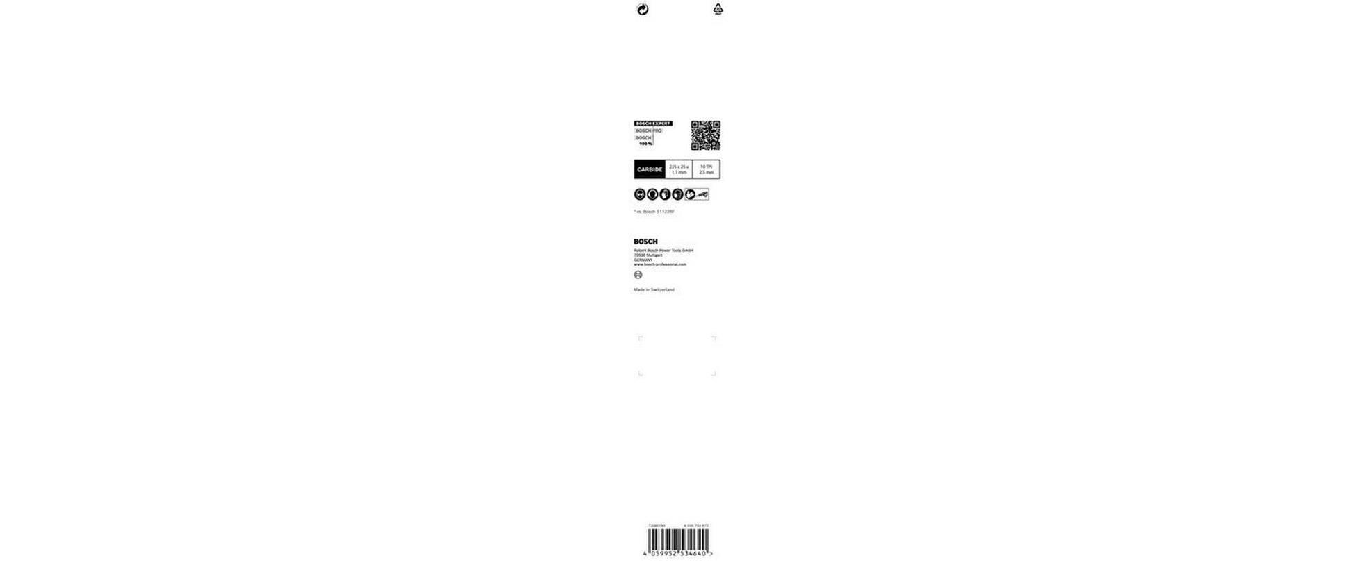 Bosch EXPERT Säbelsägeblatt 225 × 2,5 mm – für Metall – 1 Stk