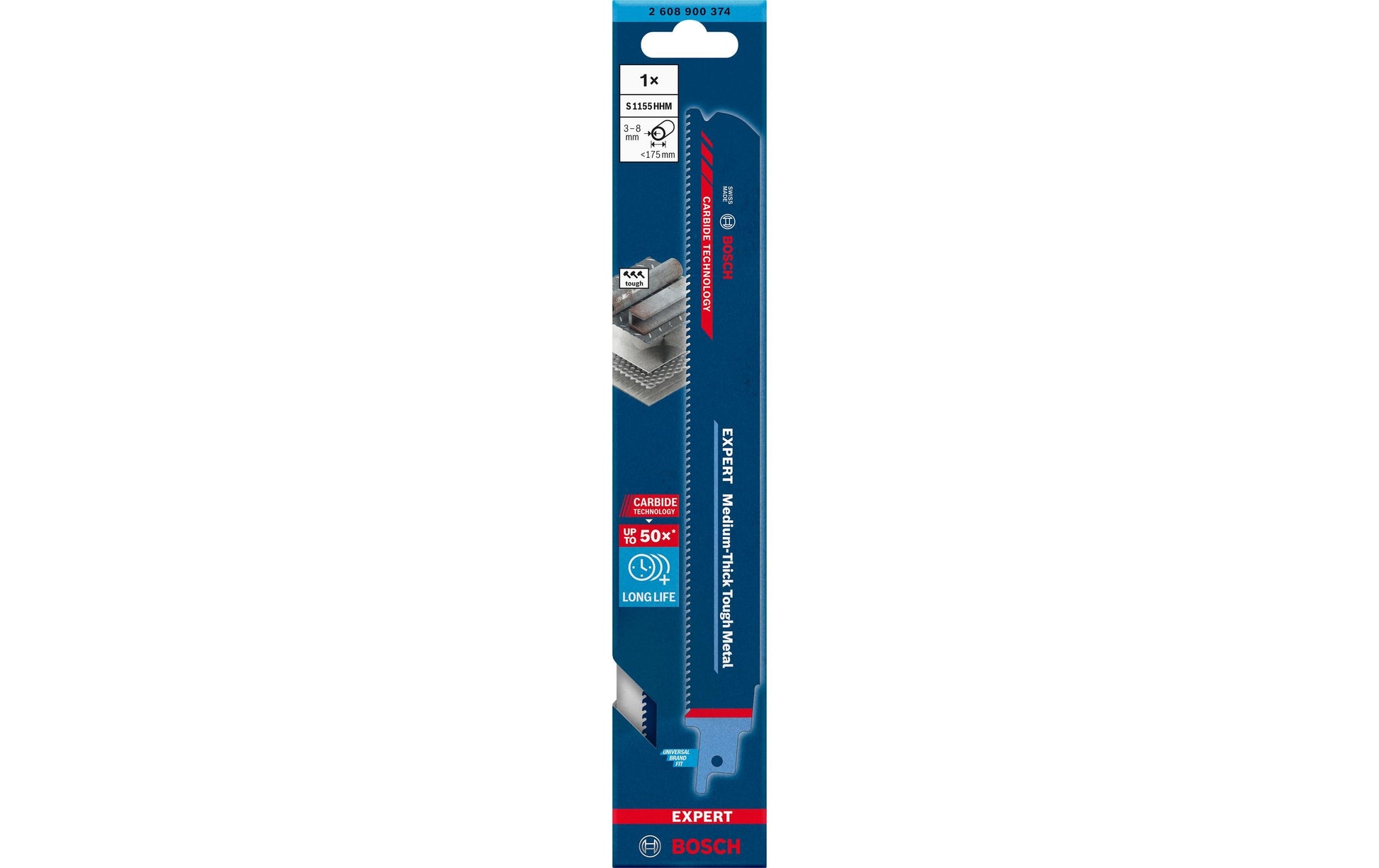 Bosch EXPERT Säbelsägeblatt 225 × 2,5 mm – für Metall – 1 Stk