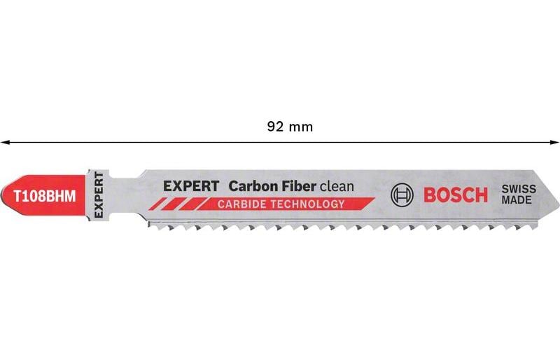Bosch EXPERT Carbon Fiber Clean Stichsägeblatt 92 mm Hartmetall – 3 Stk – für Faserplatte, Kunststoff