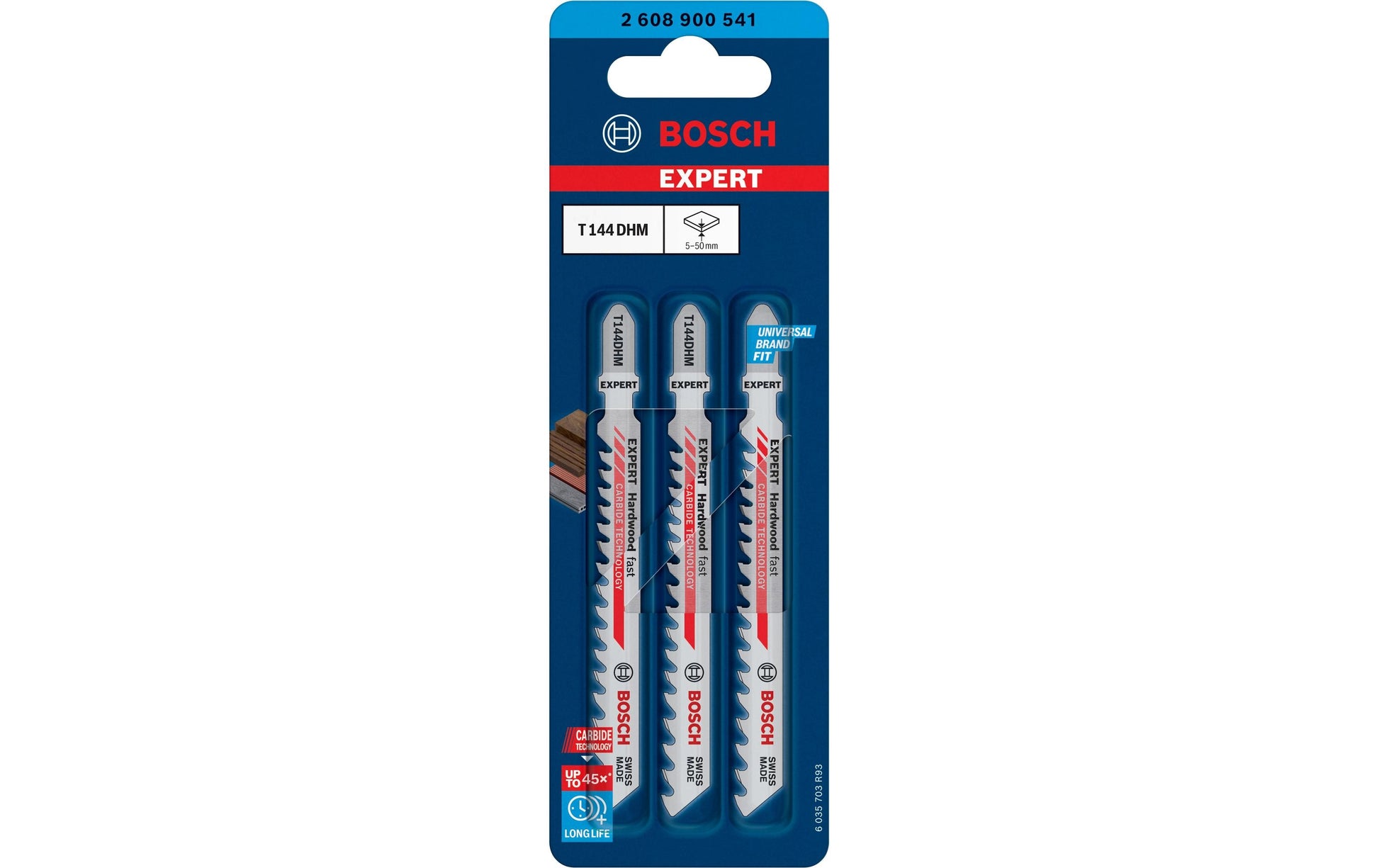 Bosch EXPERT Stichsägeblatt 100 mm Hartmetall – für Holz, Kunststoff – 3 Stk