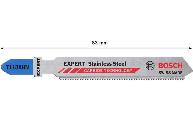 Bosch Professionelles Stichsägeblatt 83 × 1,1 mm Hartmetall – für Metall – 3 Stk
