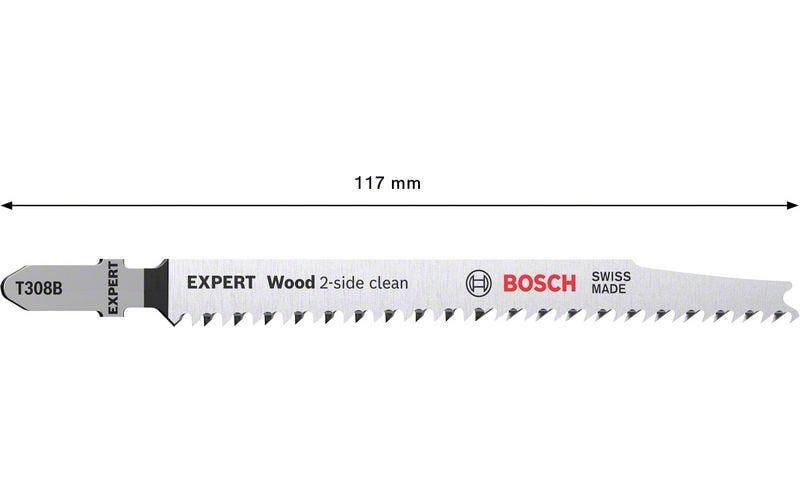 Bosch Professionelles EXPERT Wood Stichsägeblatt 117 × 2,2 mm HCS – für Holz – 5 Stk
