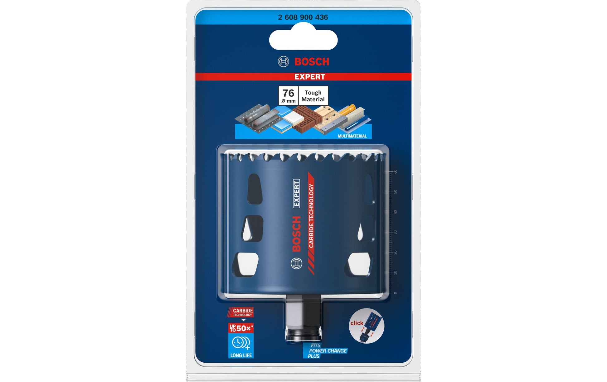 Bosch EXPERT Tough Material Lochsäge 76 mm – für Mauerwerk & Beton, Kunststoff, Metall u. a. – 1 Stk