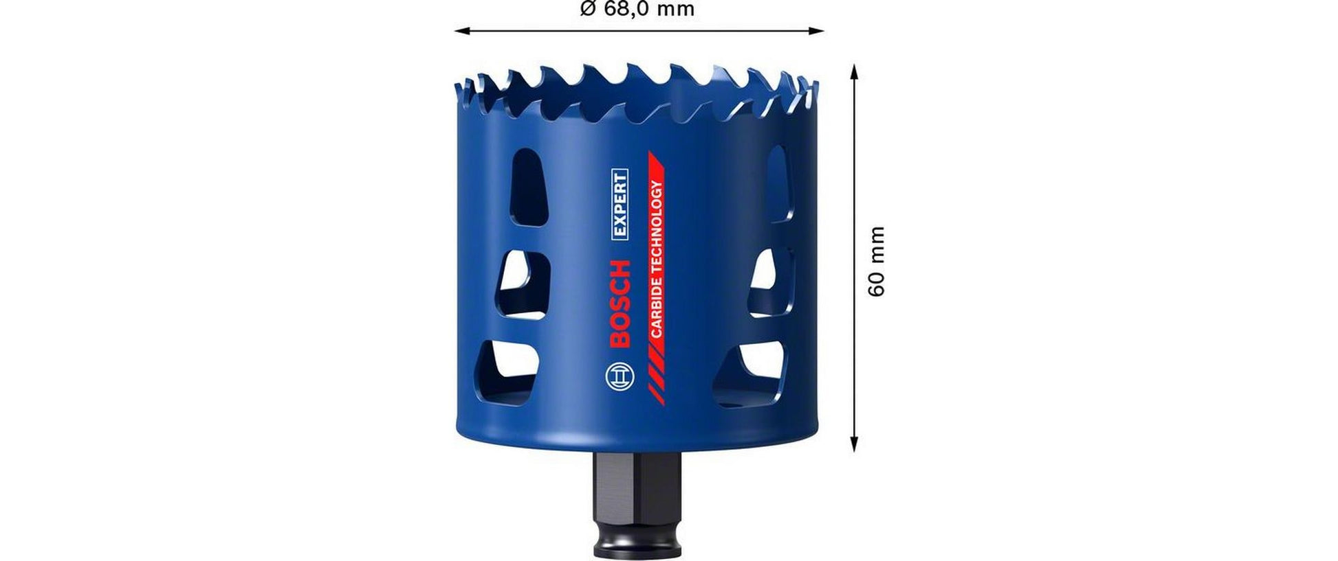 Bosch EXPERT Tough Material Lochsäge 68 × 60 mm – 1 Stk – für Fliesen, Mauerwerk & Beton, Metall u. a.