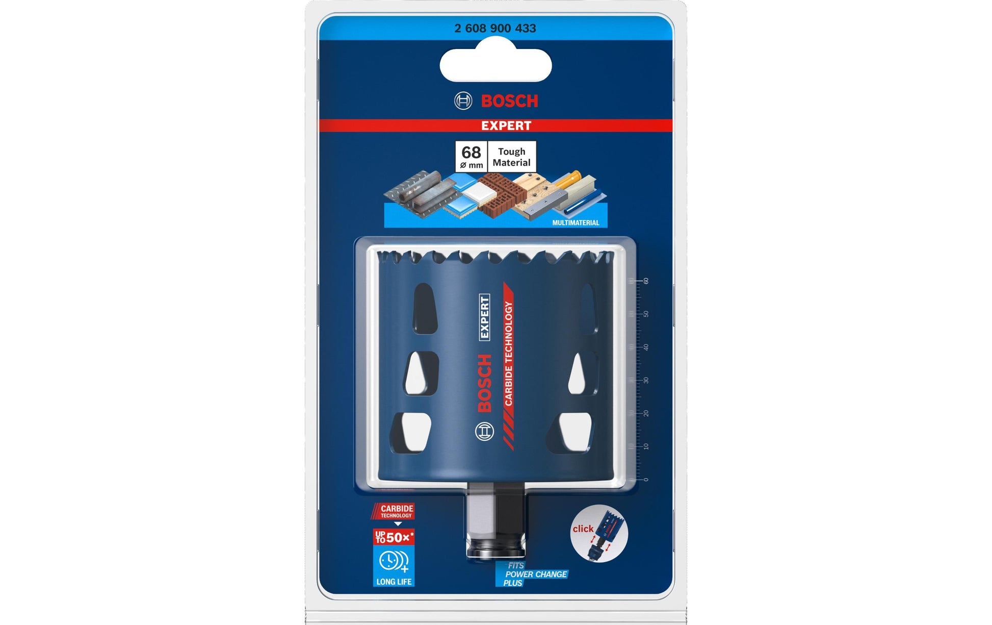 Bosch EXPERT Tough Material Lochsäge 68 × 60 mm – 1 Stk – für Fliesen, Mauerwerk & Beton, Metall u. a.