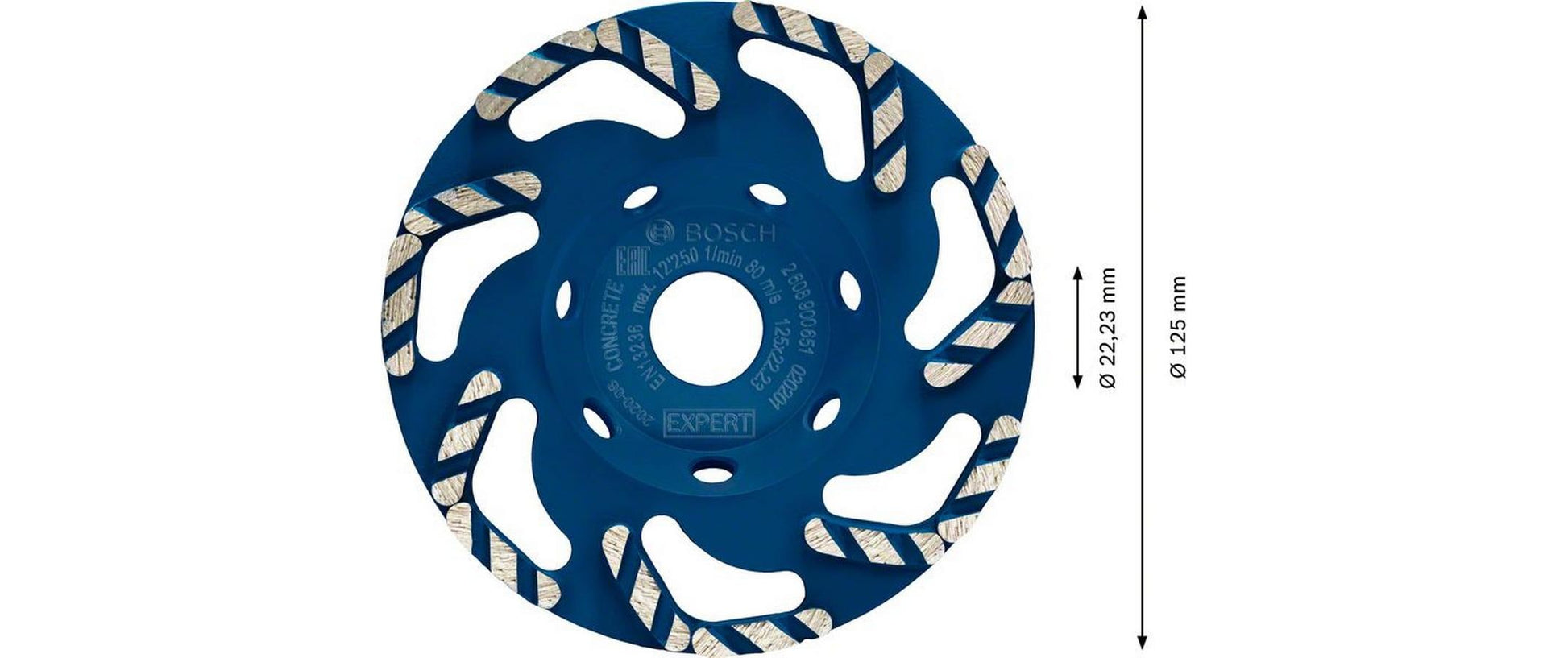 Bosch Diamanttopfscheibe, 125 mm, blau