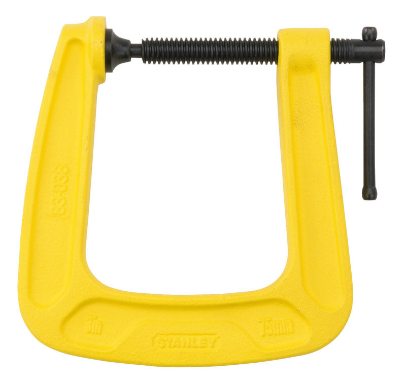Stanley Maxsteel C-Zwinge – Spannweite 75 mm, Schliesskraft 680 kg, Backenhöhe 57 mm, mit T-Griff
