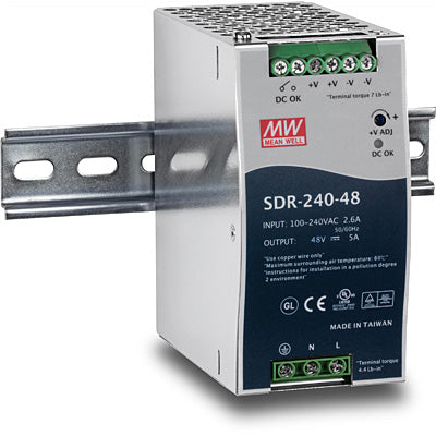 Trendnet TI-S24048 Hutschienen-Netzteil 240 W – aktive PFC, Schutzfunktionen – für PoE-Geräte (Switches, Kameras)