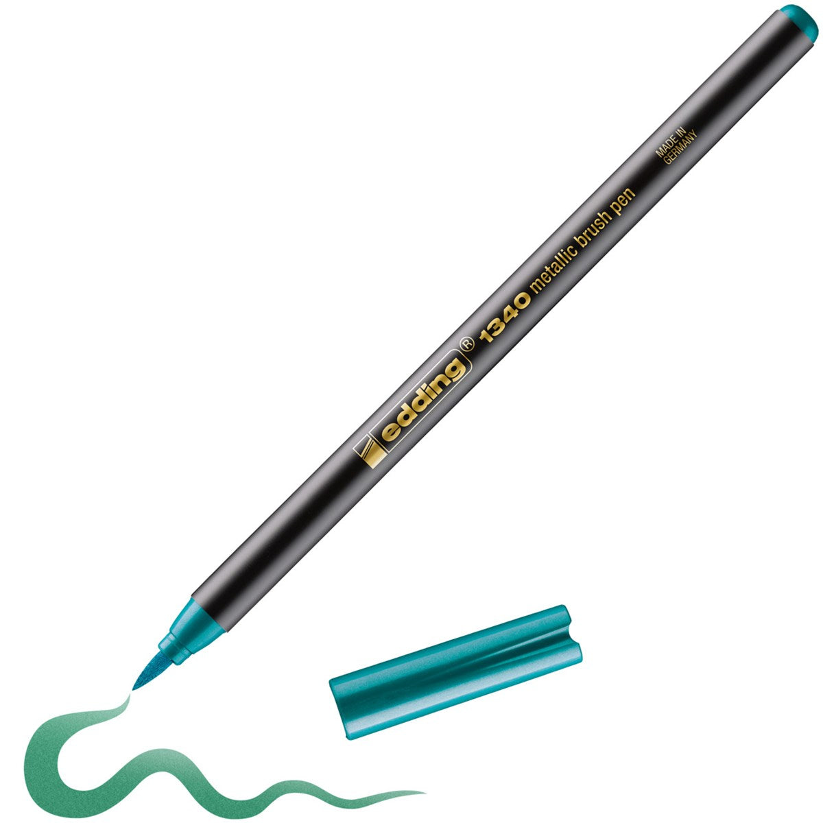 Edding 1340 Brushpen Metallic – Pinselspitze, 1–3 mm, wasserbasiert, grün