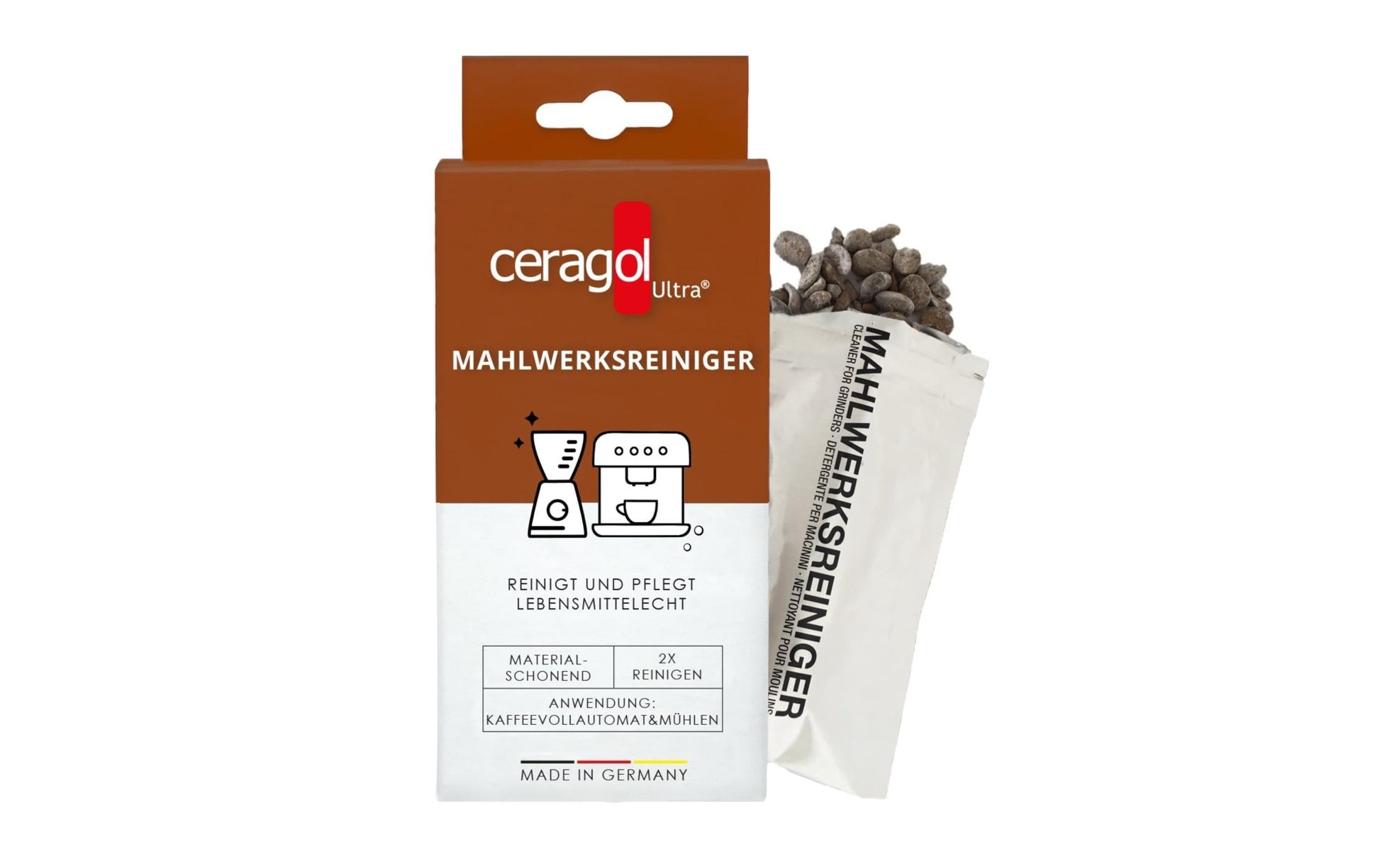 Ceragol Mahlwerksreiniger Entkalker (Haushaltsgeräte) für Kaffeemaschinen – Granulat – 2×15 g
