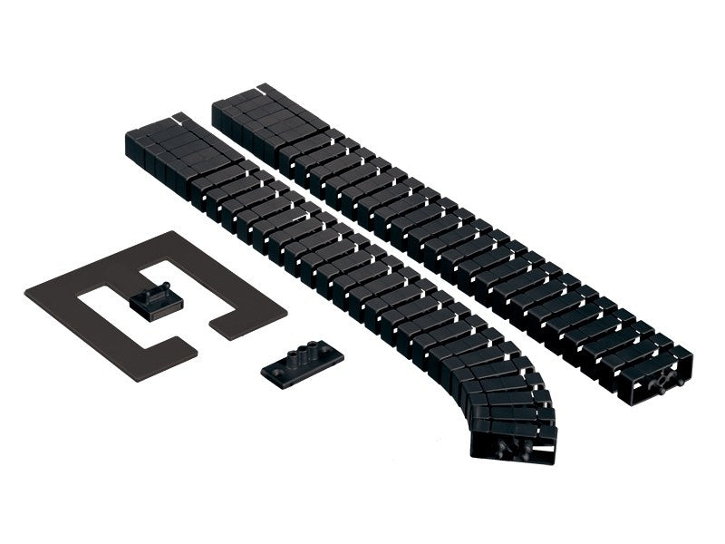 Bachmann Flex II Kabelschlange – 0,75 m – Metall/Kunststoff – Schwarz, Montageset