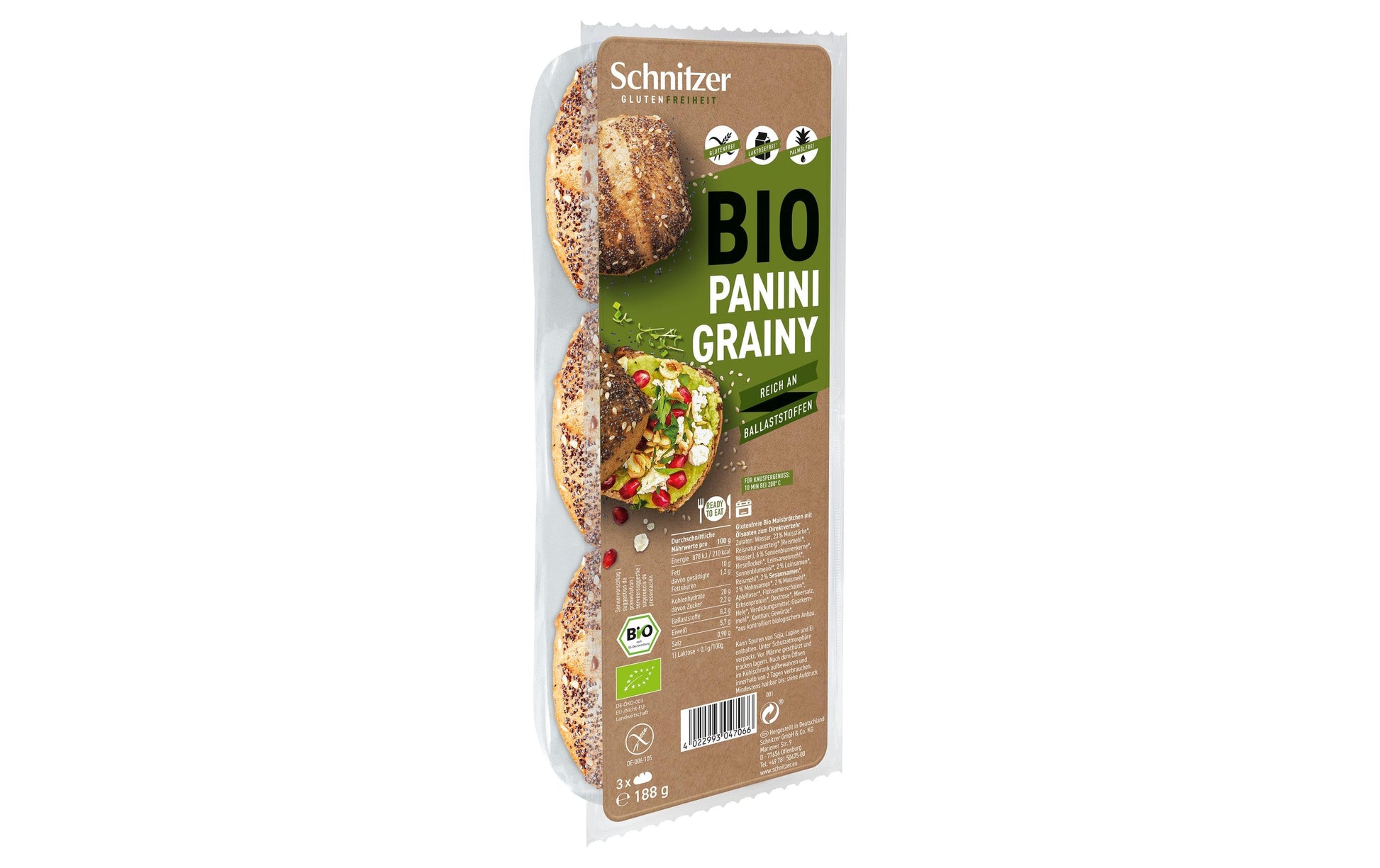 Schnitzer Maisbrötchen mit Ölsamen – Bio, glutenfrei – 188 g