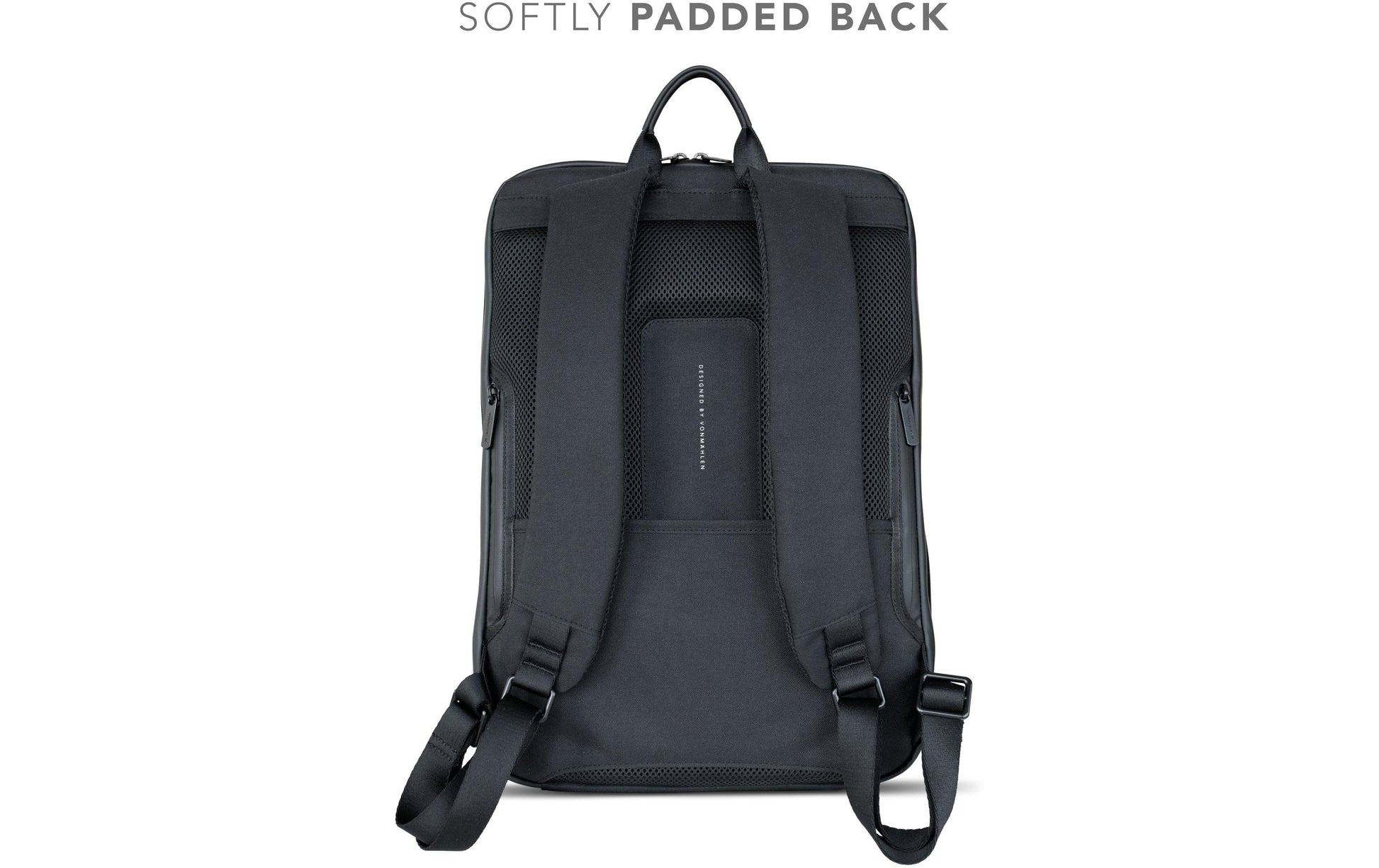 Vonmählen Horizon – Notebook-Rucksack – für 15,6"-Notebook, 20 l, Mikrofaserleder, schwarz, USB-Anschluss