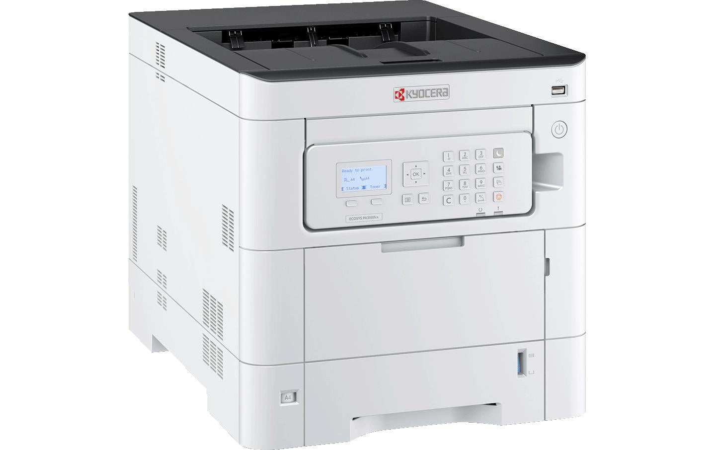KYOCERA ECOSYS PA3500cx – A4, Farbe, Duplex, 35 S./Min., 1200 × 1200 dpi, LAN/USB, Papier: 650 Blatt