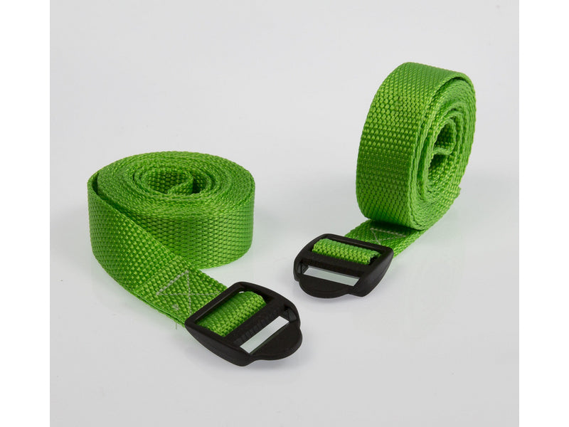 SpanSet Schlaufenband 2000 × 25 mm, mit Plastikschnalle, grün, 2 Stk., für Motorrad