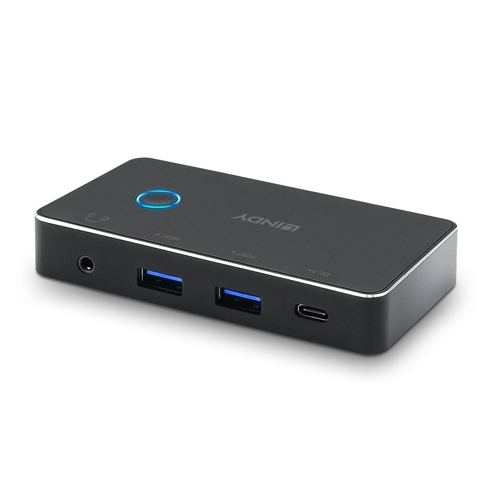 Lindy 43387 – USB 3.0 Sharing Switch – 6× USB‑A (USB 3.0), USB‑C Strom, 5 Gbit/s