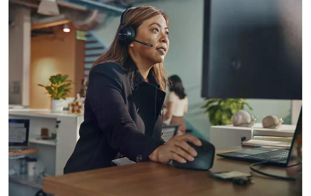 Poly Savi 7310 UC – Mono Headset – DECT, klappbares Mikrofon – schwarz – bis 13 h