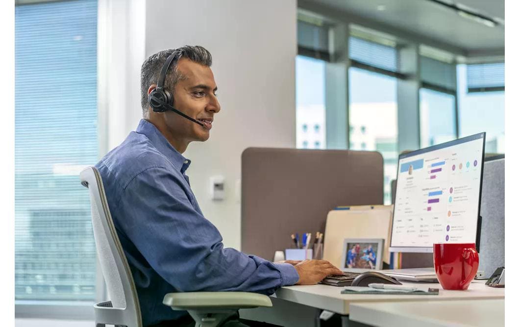 Poly Savi 8410 Office Monaural – Mono Headset – DECT – für Microsoft Teams – schwarz – bis 13 h