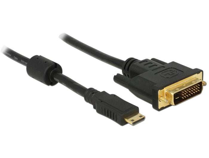 DeLOCK Mini-HDMI auf DVI-D Kabel HDMI 1.3 1080p 60 Hz – 1 m