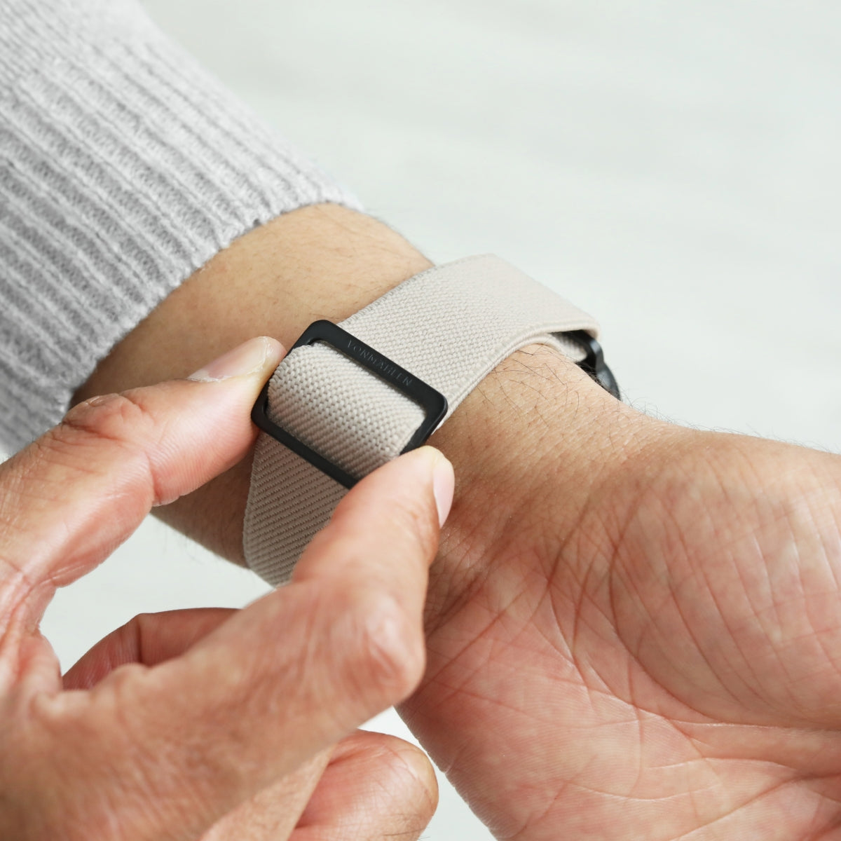 Vonmählen Classic Nylon Loop – Armband – für Apple Watch Ultra – Creme/Schwarz, One Size, Nylon