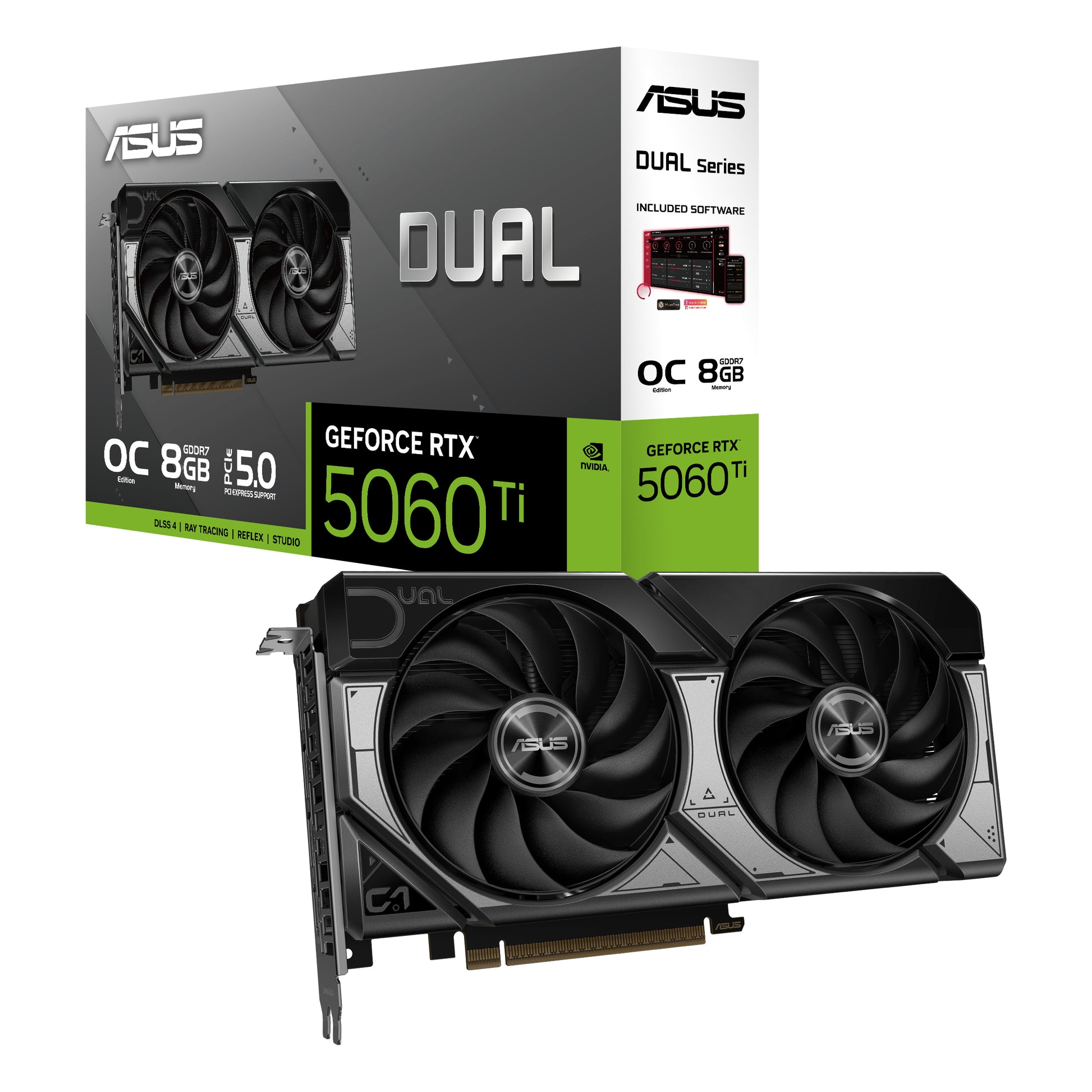 ASUS DUAL-RTX5060TI-O8G – PCIe Grafikkarte – 3×DisplayPort, 1×HDMI, PCIe 5.0, 1×8-Pin