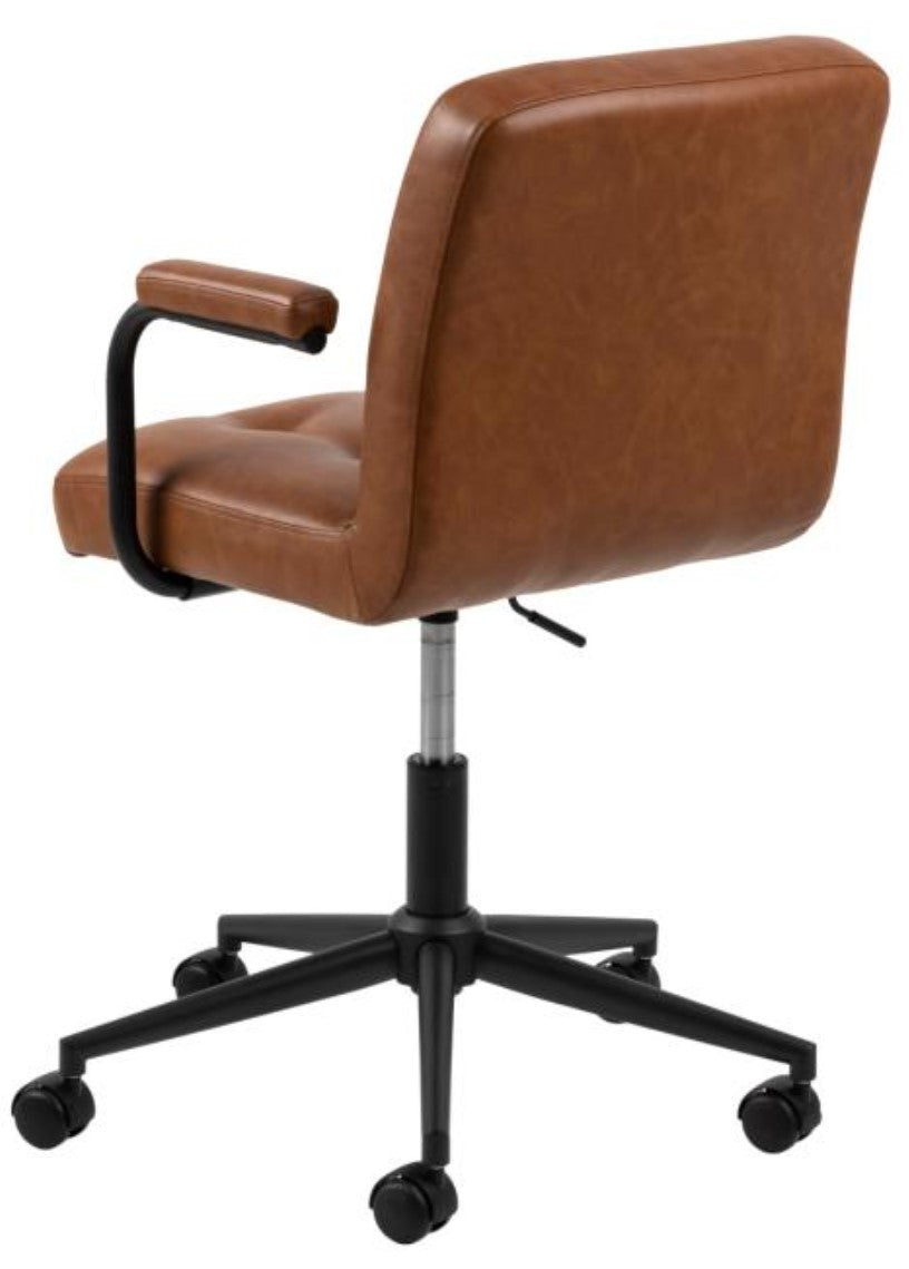 Actona AC Design Bürostuhl Cosmo – Kunstleder, Metallfuss, Braun