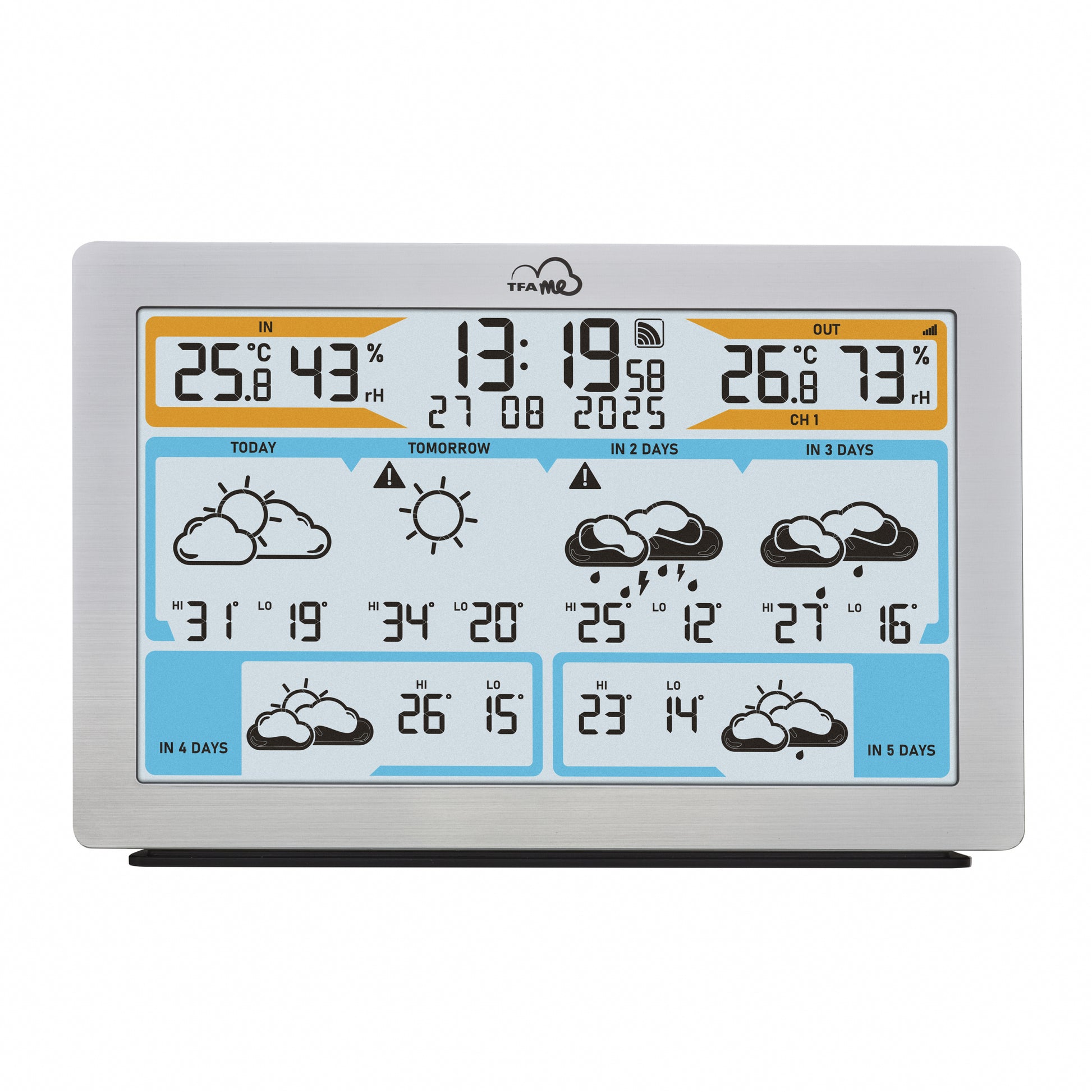 TFA-Dostmann TFA.me ID-02 Sensor-Gateway/Monitor – WLAN, −40–60 °C, 10–99 %, Innen/Aussen